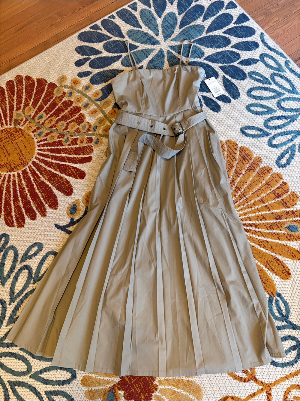 NWT A New Day Beige Pleated Strapless Midi Maxi Dress Small